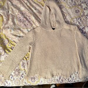 Aqua Soft Cozy Creamy Pink Hooded Sweater